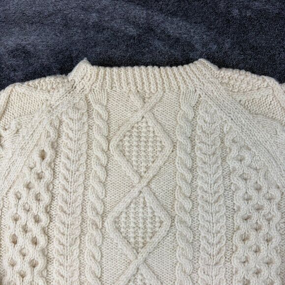 Vtg Blarney Woollen Mills Chunky Cable Knit Sweater Wool Fisherman Ireland M/L* - Picture 9 of 10